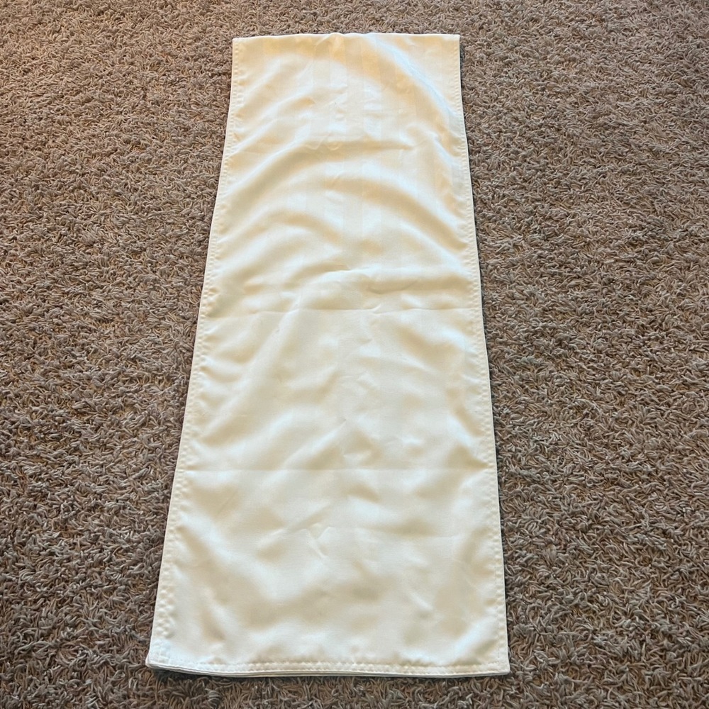 Ivory Striped Table Runner Cream Satin Stripe 70x13.5 Home Decor